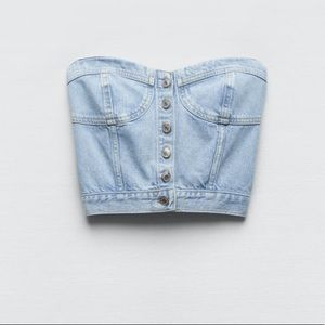 Zara denim corset top